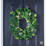 Everyday Mixed Greenery Geranium, Clover & White Berry Twig All Seasons Wreath