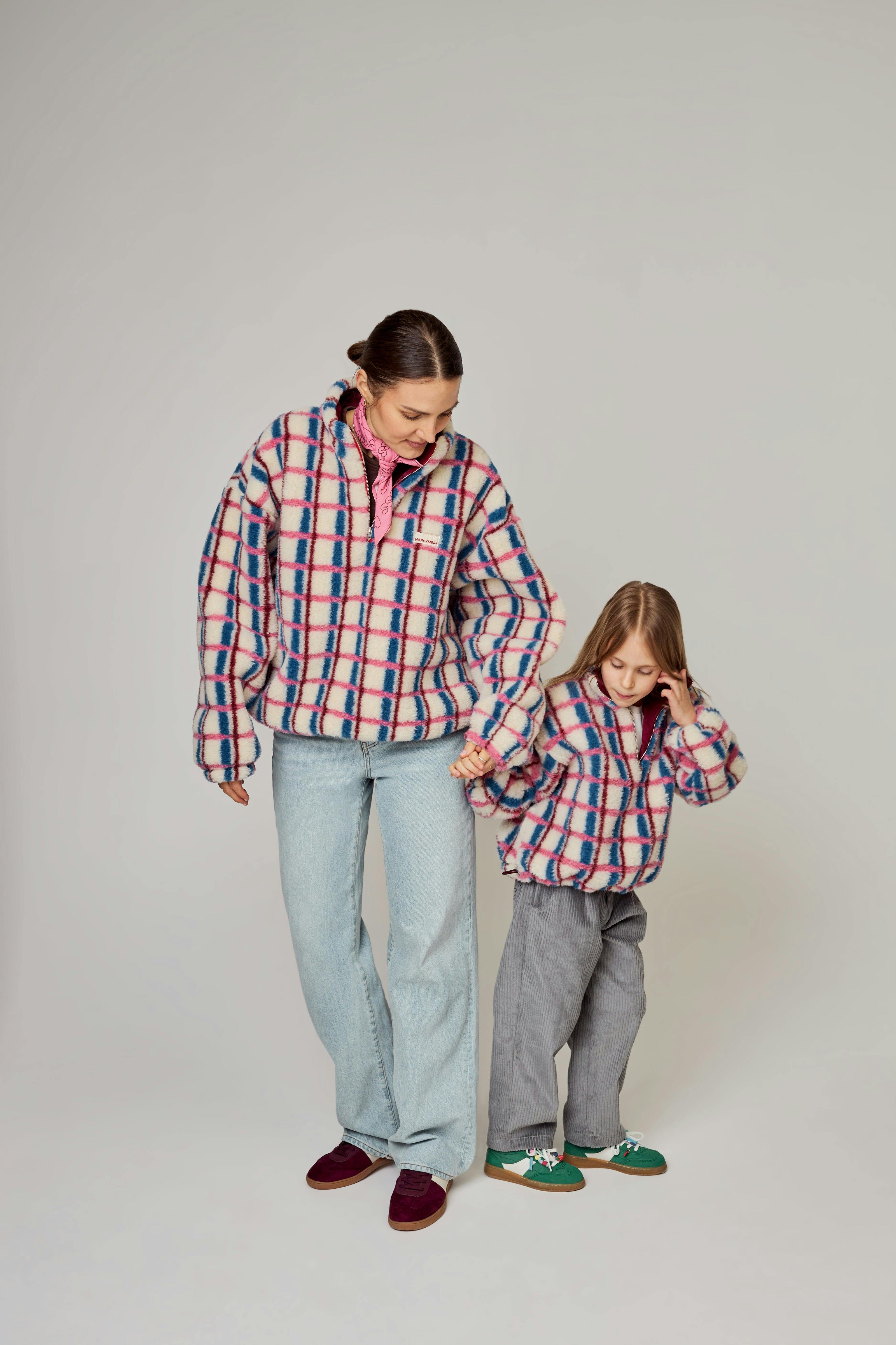 children's merino wool kangaroo jacket - pink & cobalt