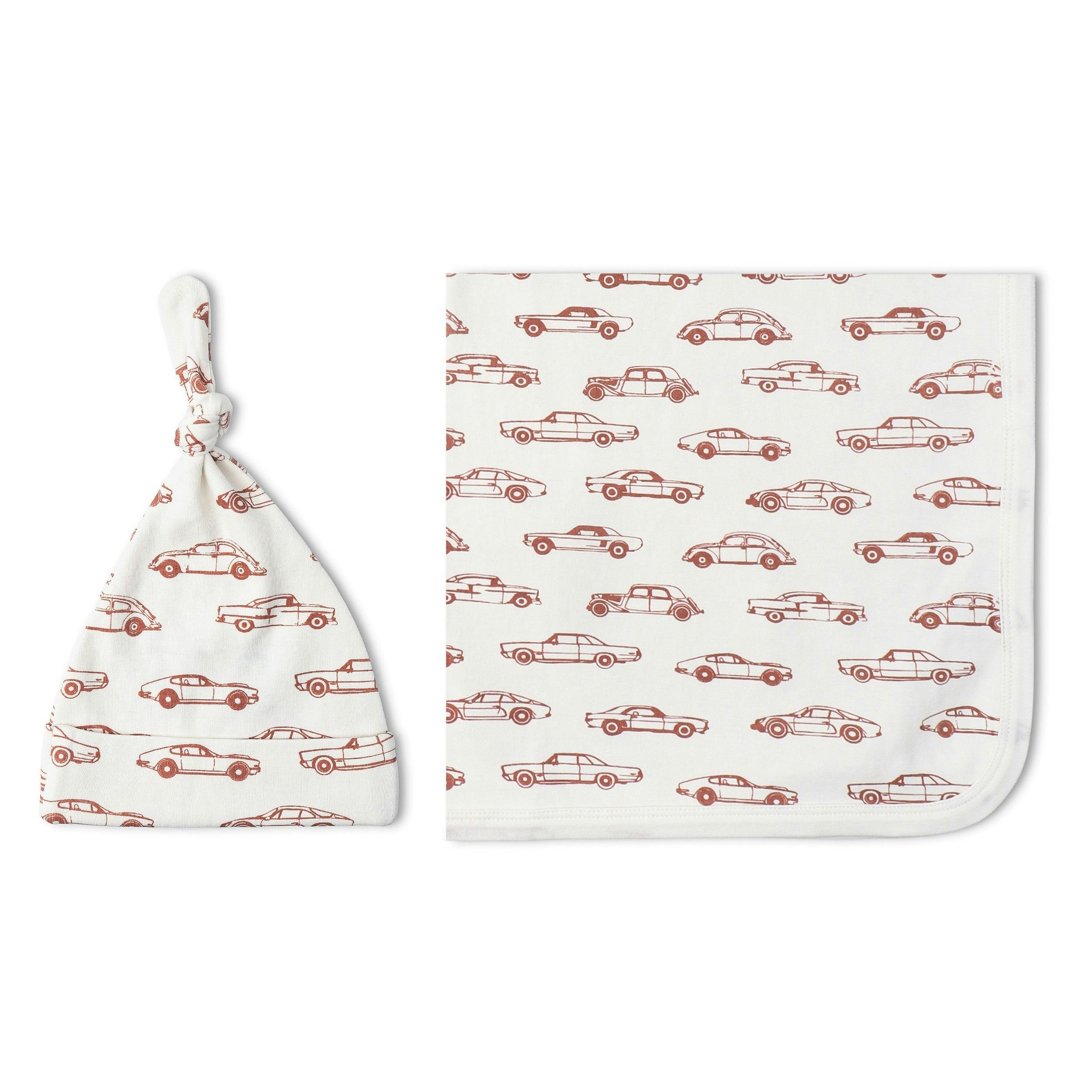 Organic Swaddle Blanket & Hat Set