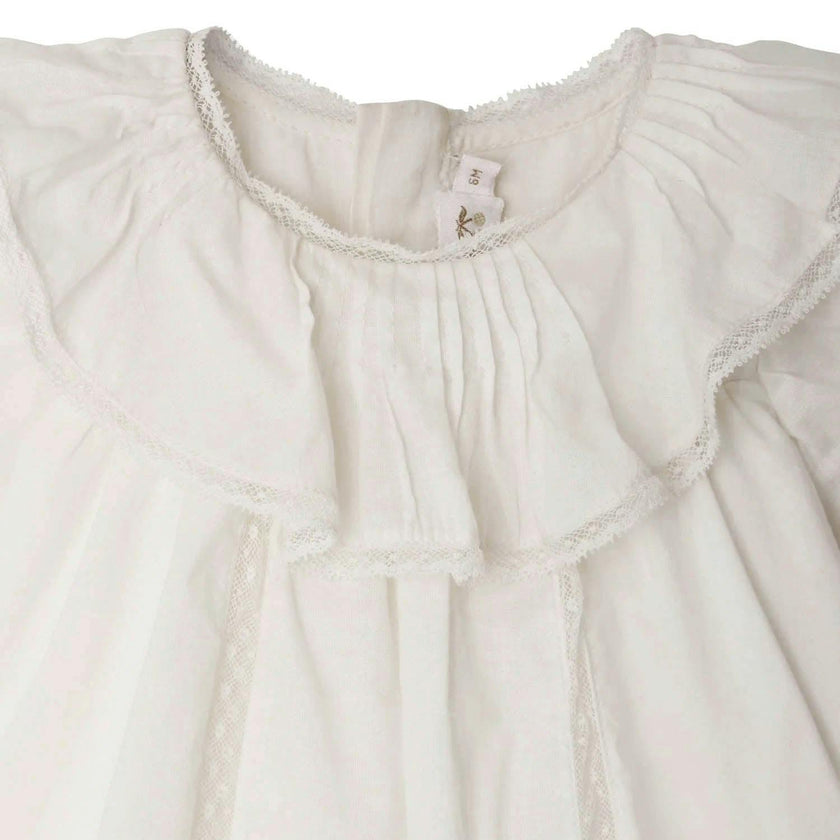 BONPOINT Lenou Baby Dress & Bloomers - Blanc Lait