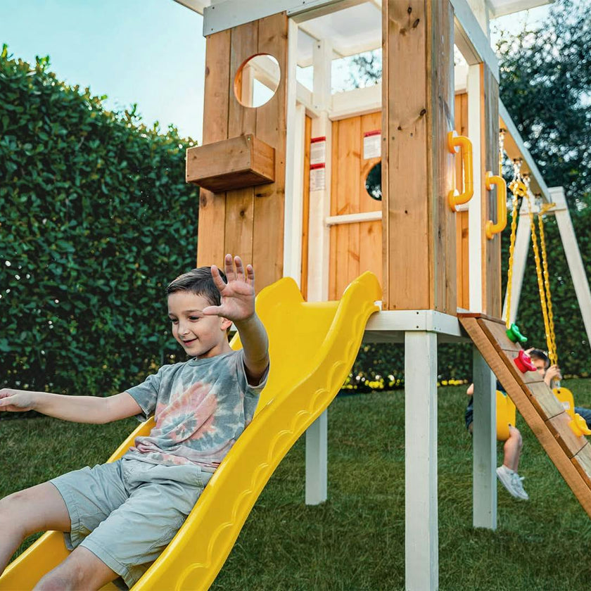 Forest - Modern Backyard Outdoor Swing Set 2 Swings And Trapeze Bar