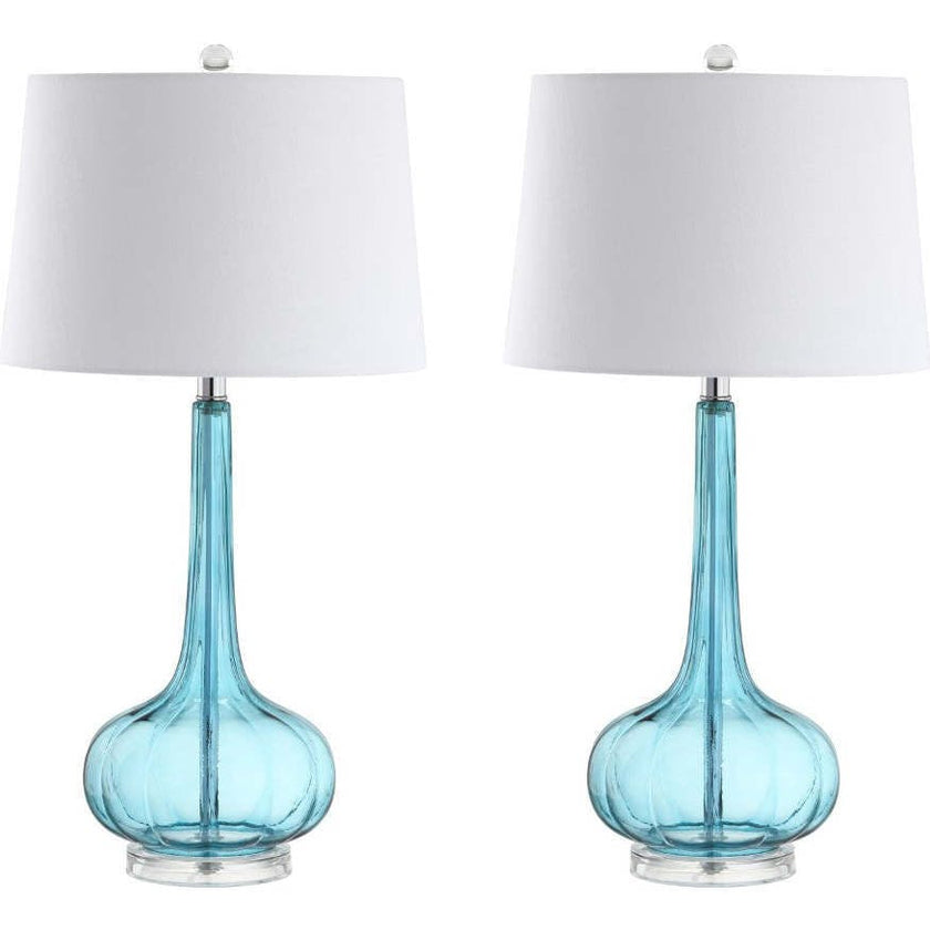 Bette 28.5" Glass Teardrop LED Table Lamp Set 2