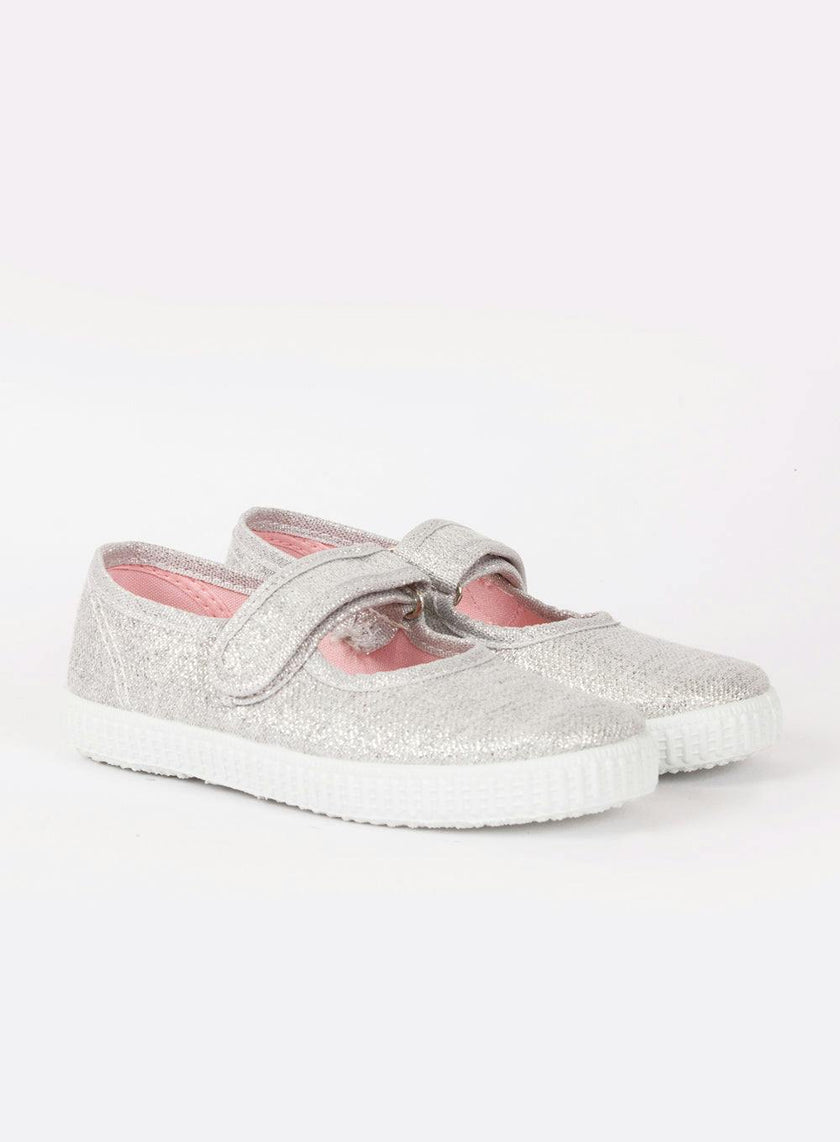 Hampton Canvas Martha Shoes in Silver