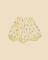 Tulle Layered Skirt in Pale Yellow Duet
