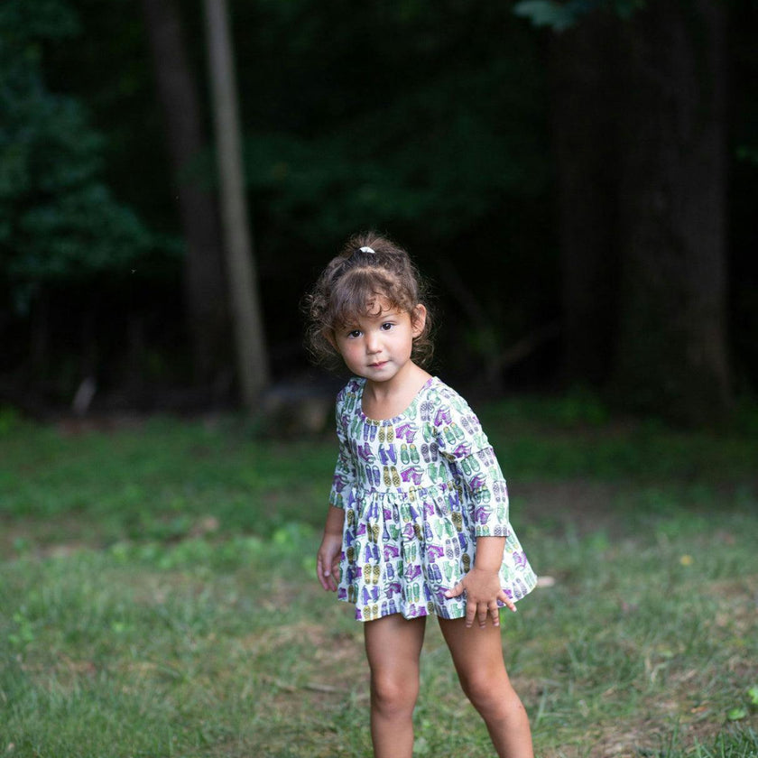 Long Sleeve Bubble Romper in Sneakers