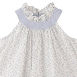 Blue Floral Ruffle Dress