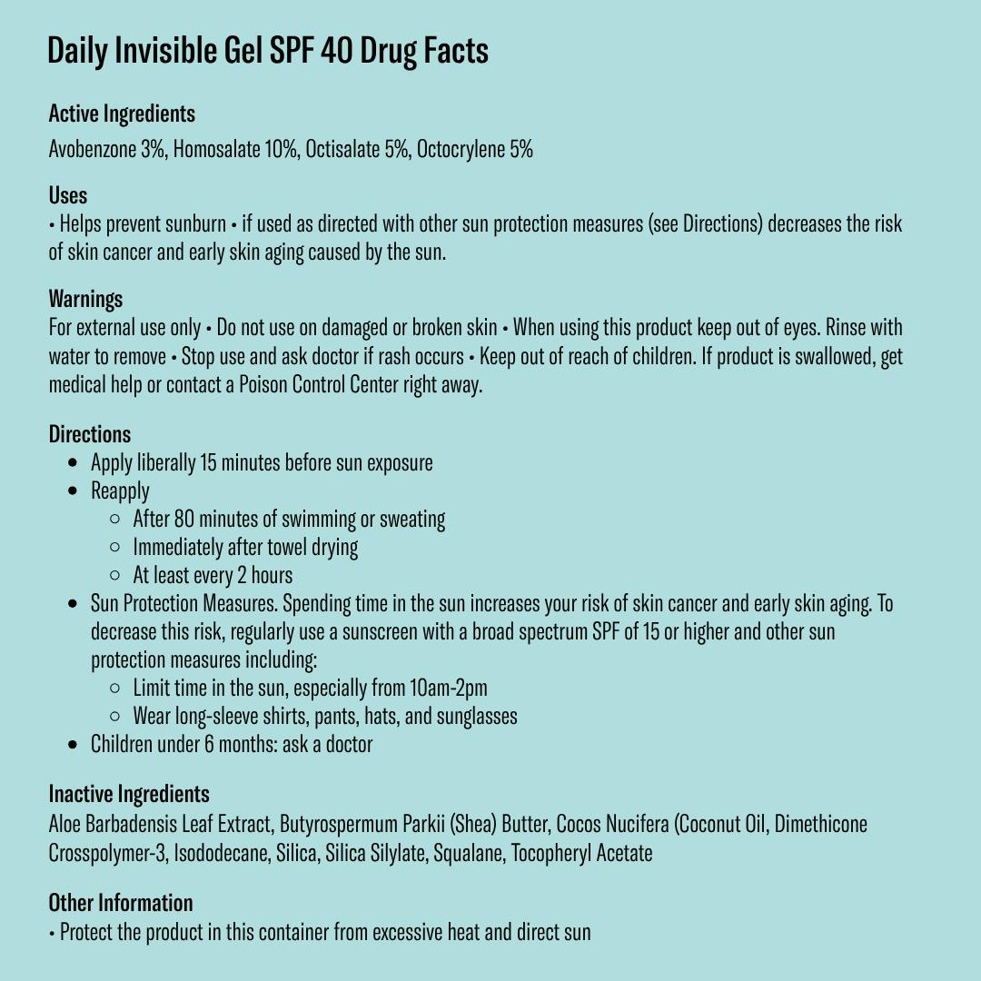 Daily Invisible Gel SPF 40 Sunscreen