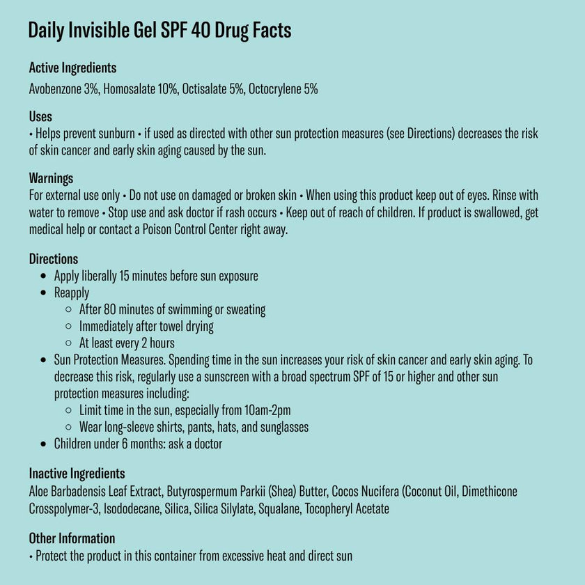 Daily Invisible Gel SPF 40 Sunscreen