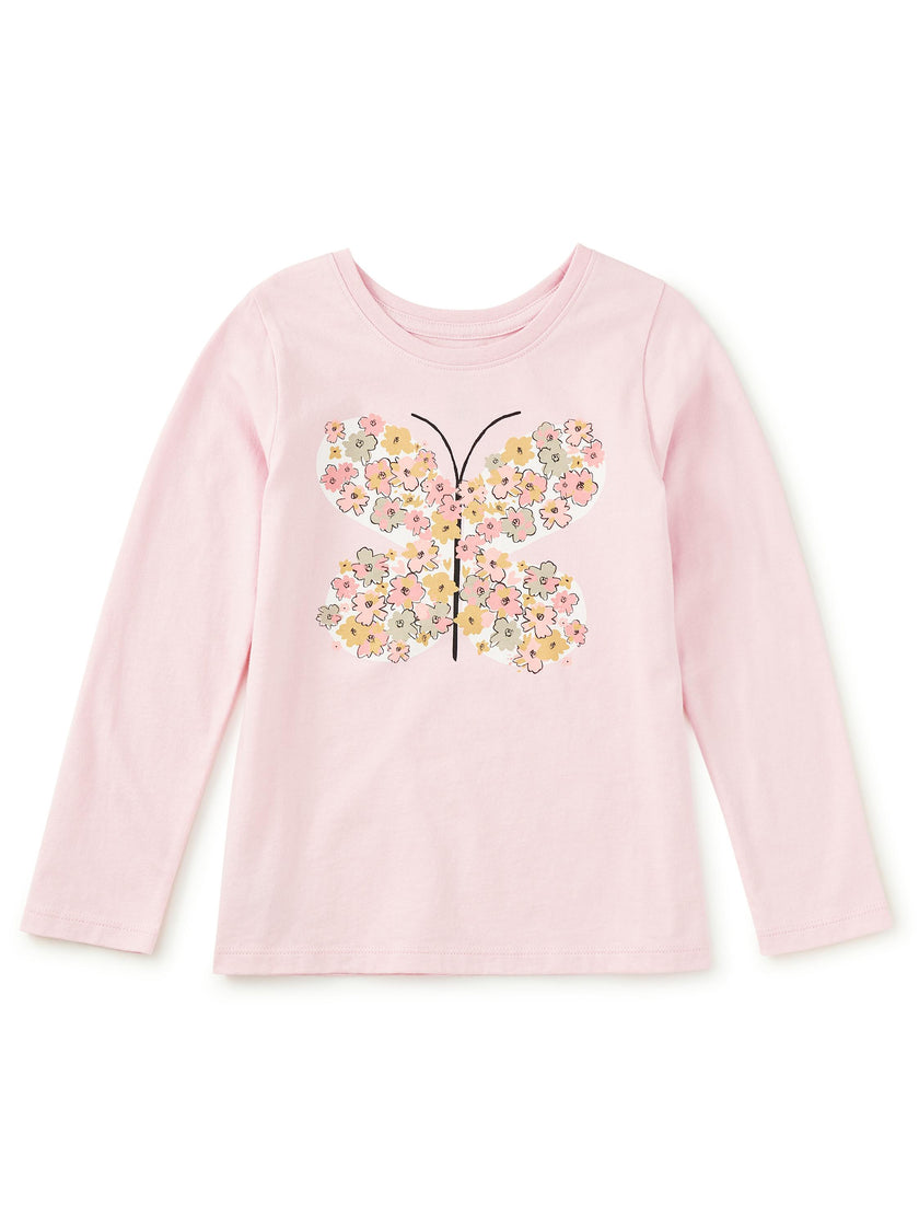 Tea Rose Butterfly Graphic Tee, Pink Lady