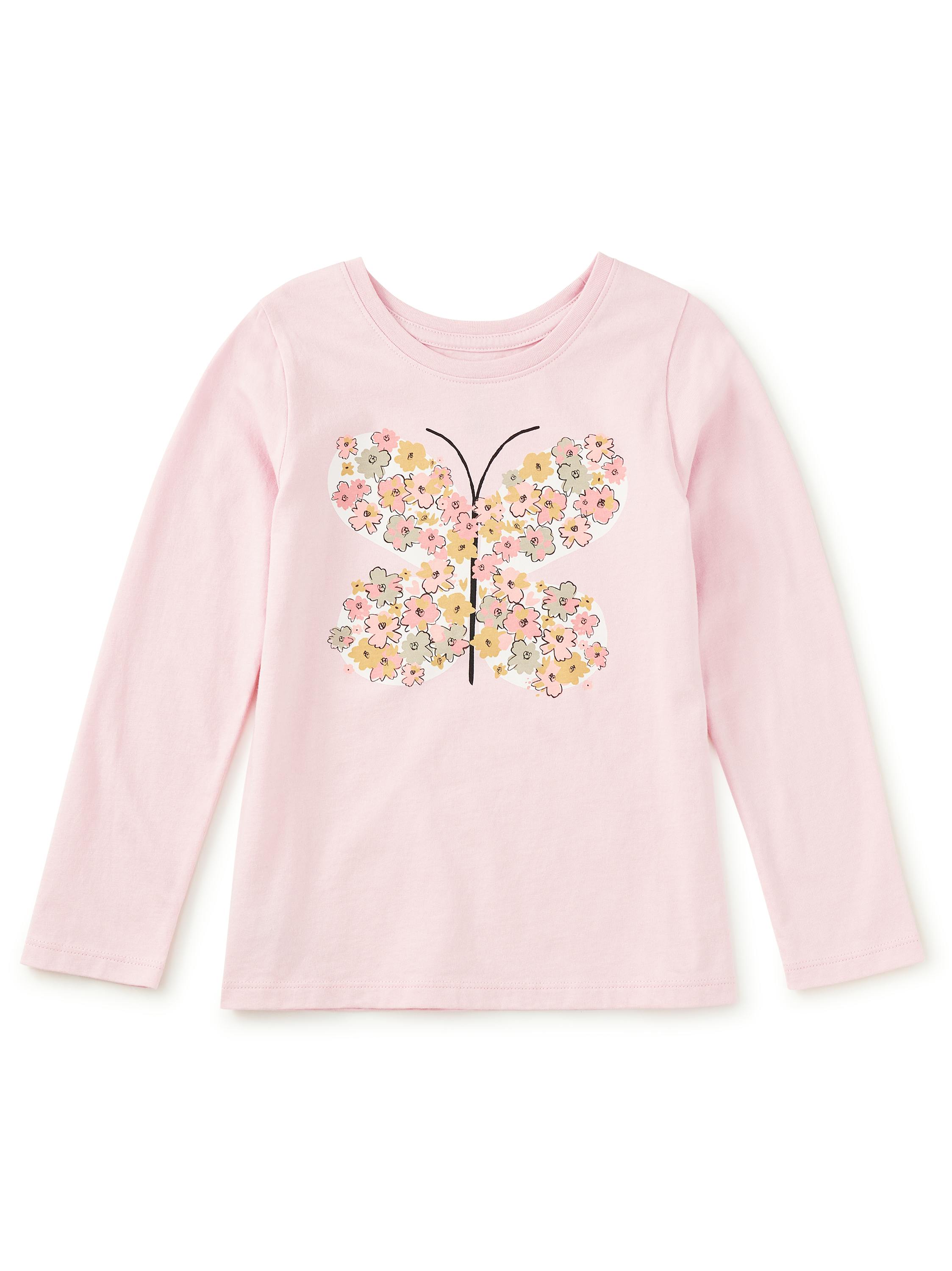 Tea Rose Butterfly Graphic Tee, Pink Lady
