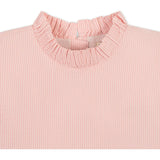 Organic Ruffle Neck Seersucker Top, Pink