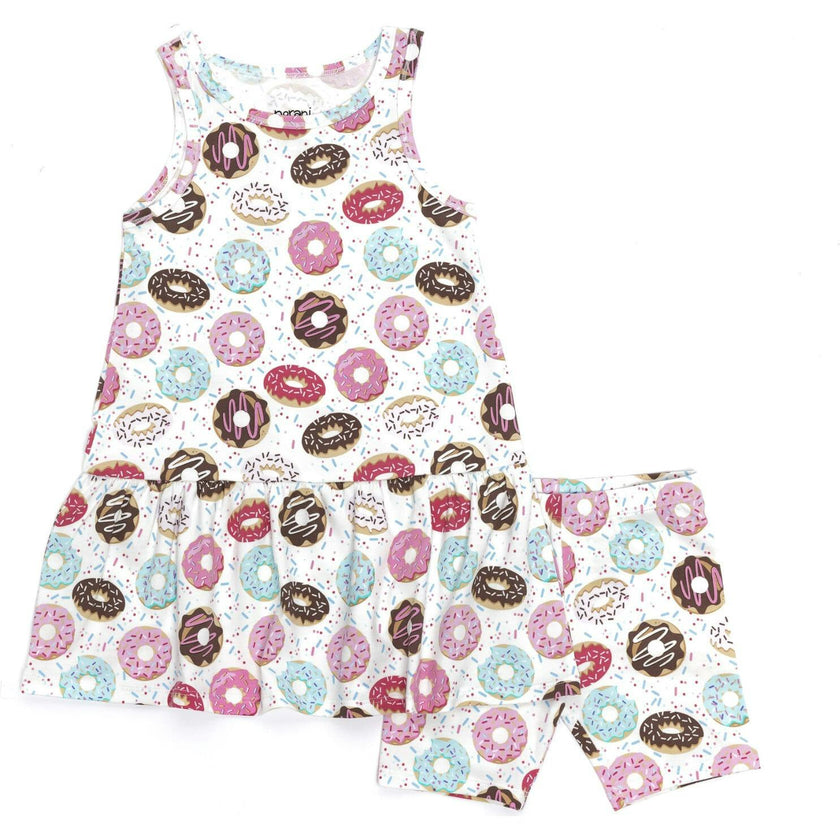 Sleeveless Drop Waist Dress With Matching Shorts