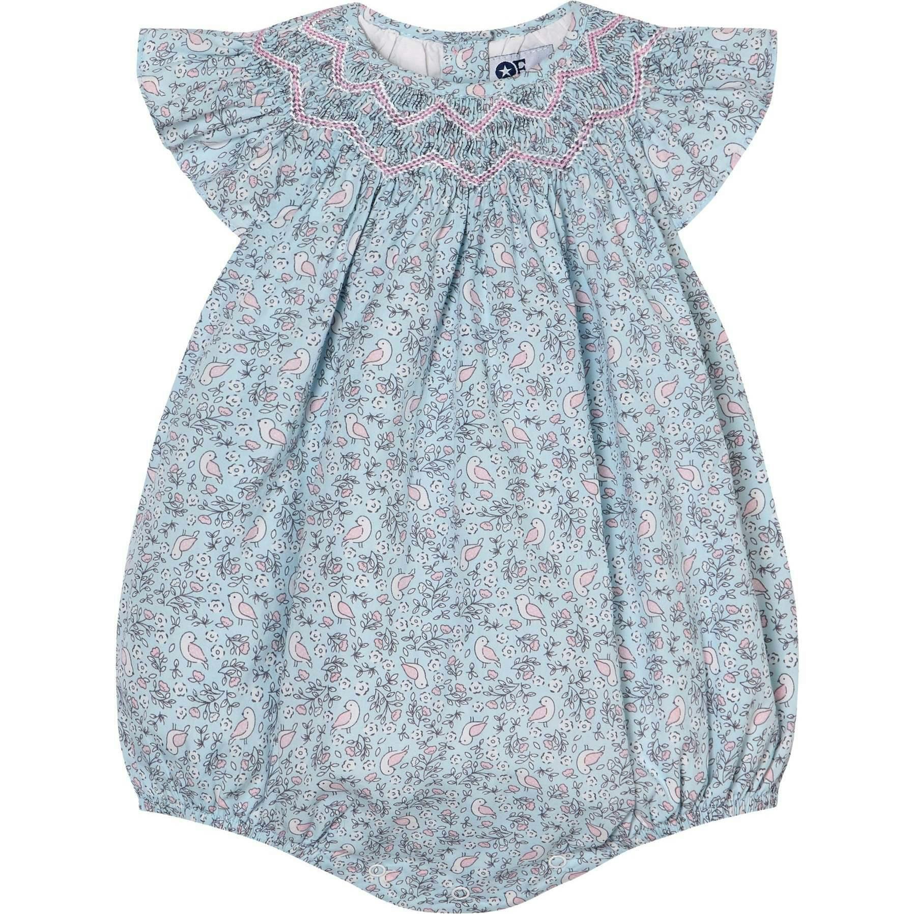 Hand-Smocked Baby Bubble - Wren