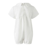 Linen Pleated Babysuit and Bonnet