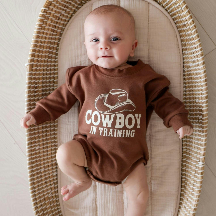 Cowboy In Training Western Long Sleeve Romper