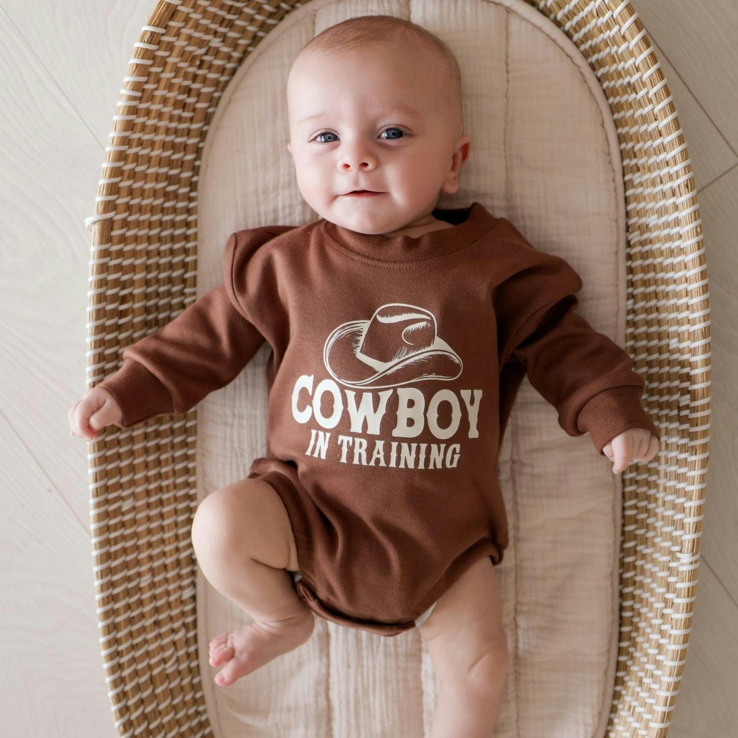 Cowboy In Training Western Long Sleeve Romper