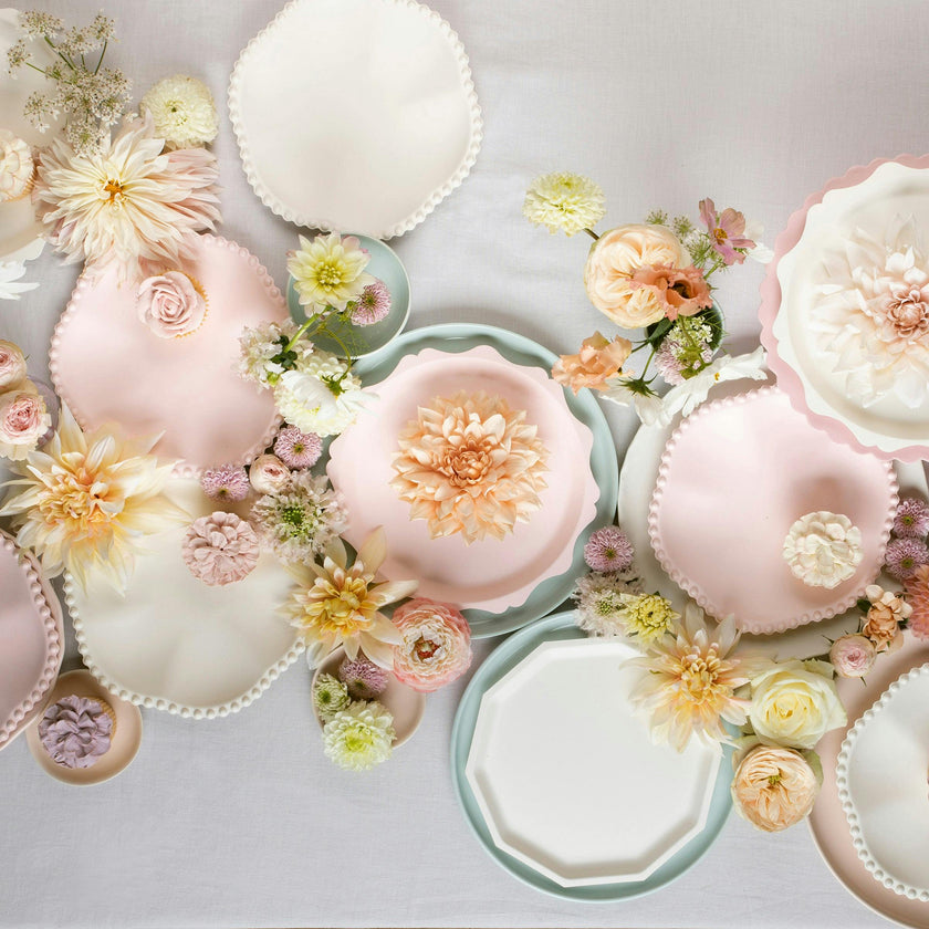 Pink Decagon Compostable Dinner Plates