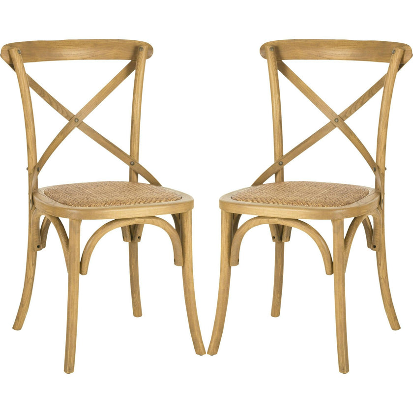 Set of 2 Franklin X Back Farmhouse Chairs