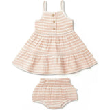 Organic Buttoned Tiered Dress