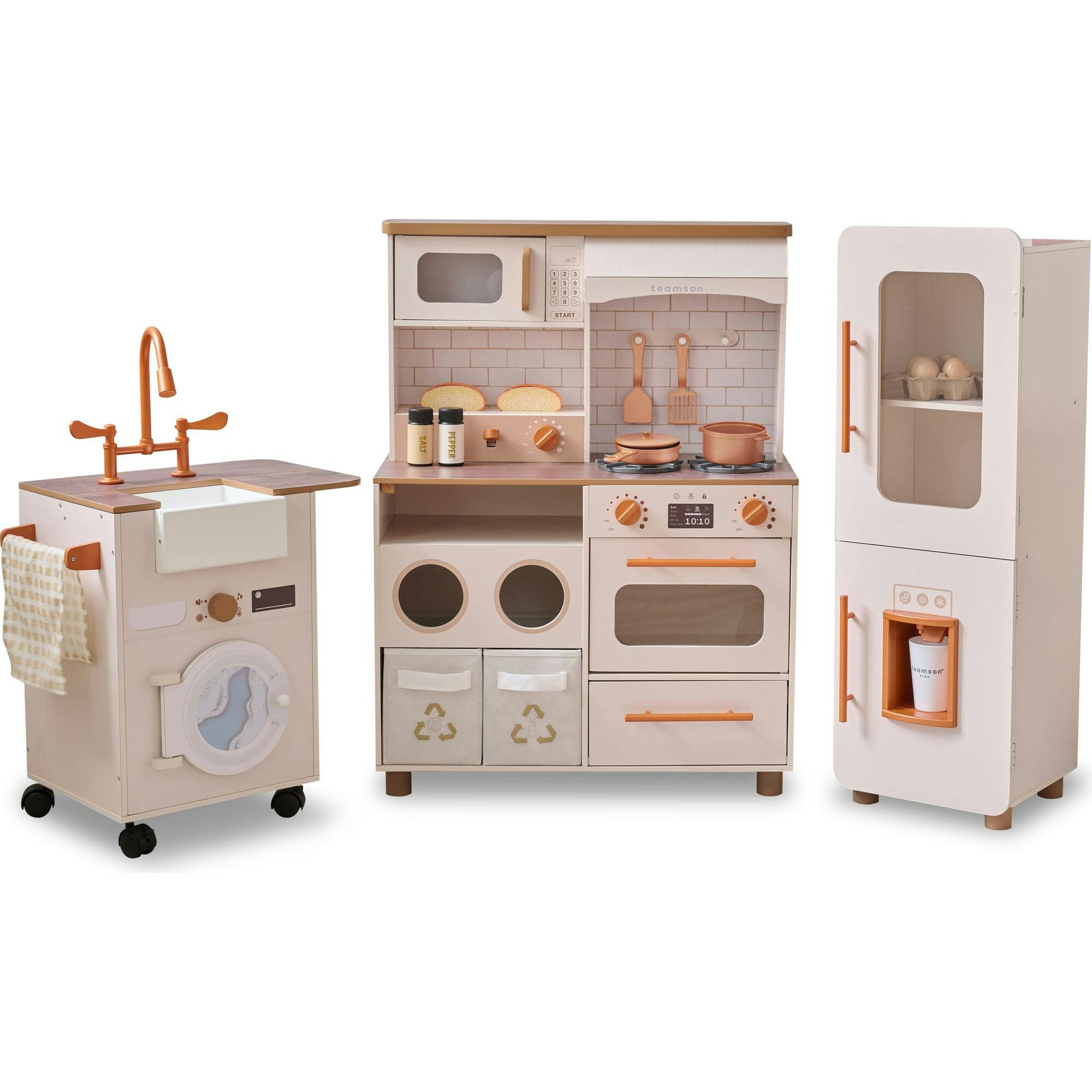 Teamson Kids Little Chef Savannah Wooden Play Kitchen with 21 Accessories