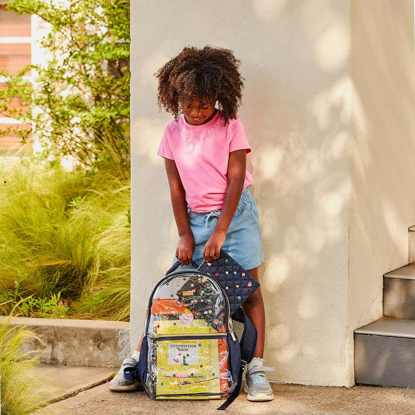 Packed Party Denim and Gems Clear Backpack