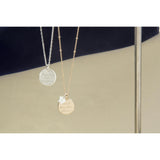 Personalized Signature Disc Necklace, 14k Gold Plated