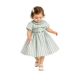 Green Button-Up Stripe Dress
