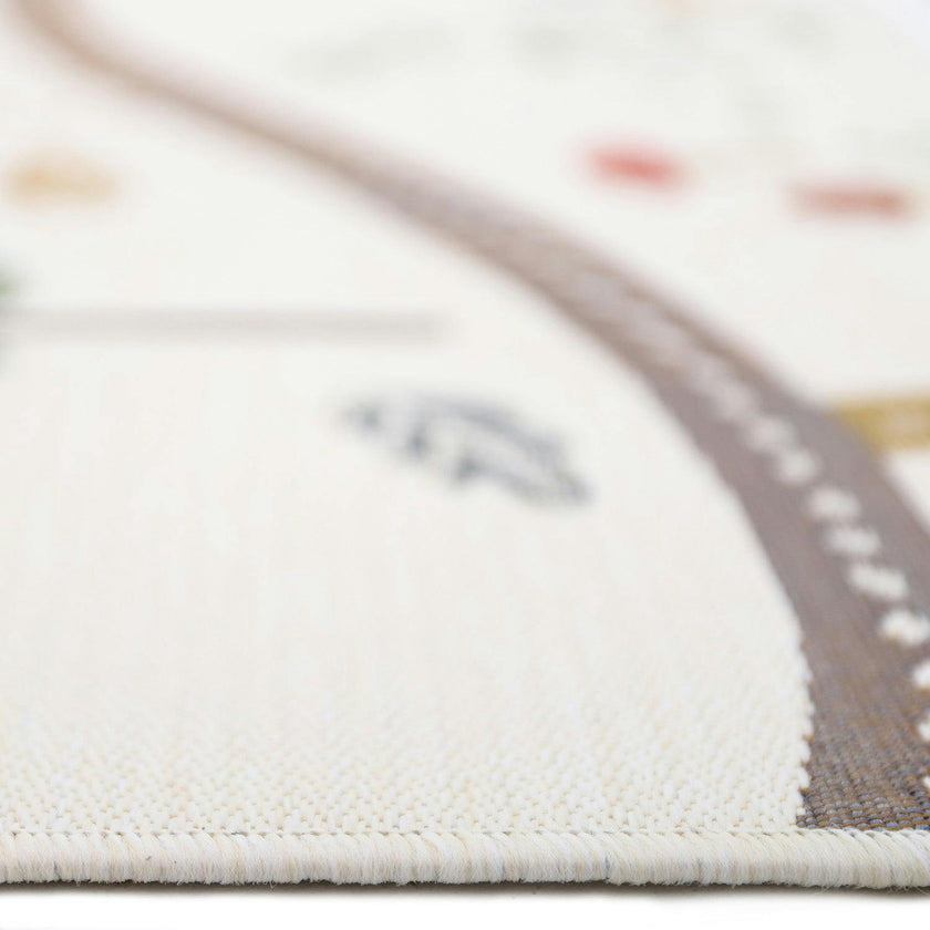 Flat Woven Graphic Print Rectangular Play Rug