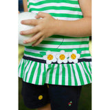 Knit Short Set With Softballs, Flowers, Ladybug