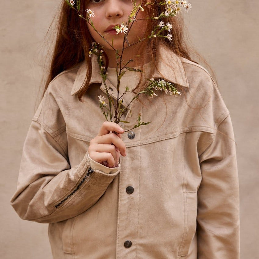 Faux Suede Trucker Jacket