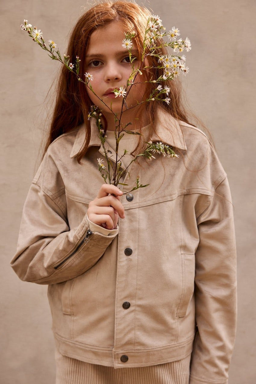 Faux Suede Trucker Jacket