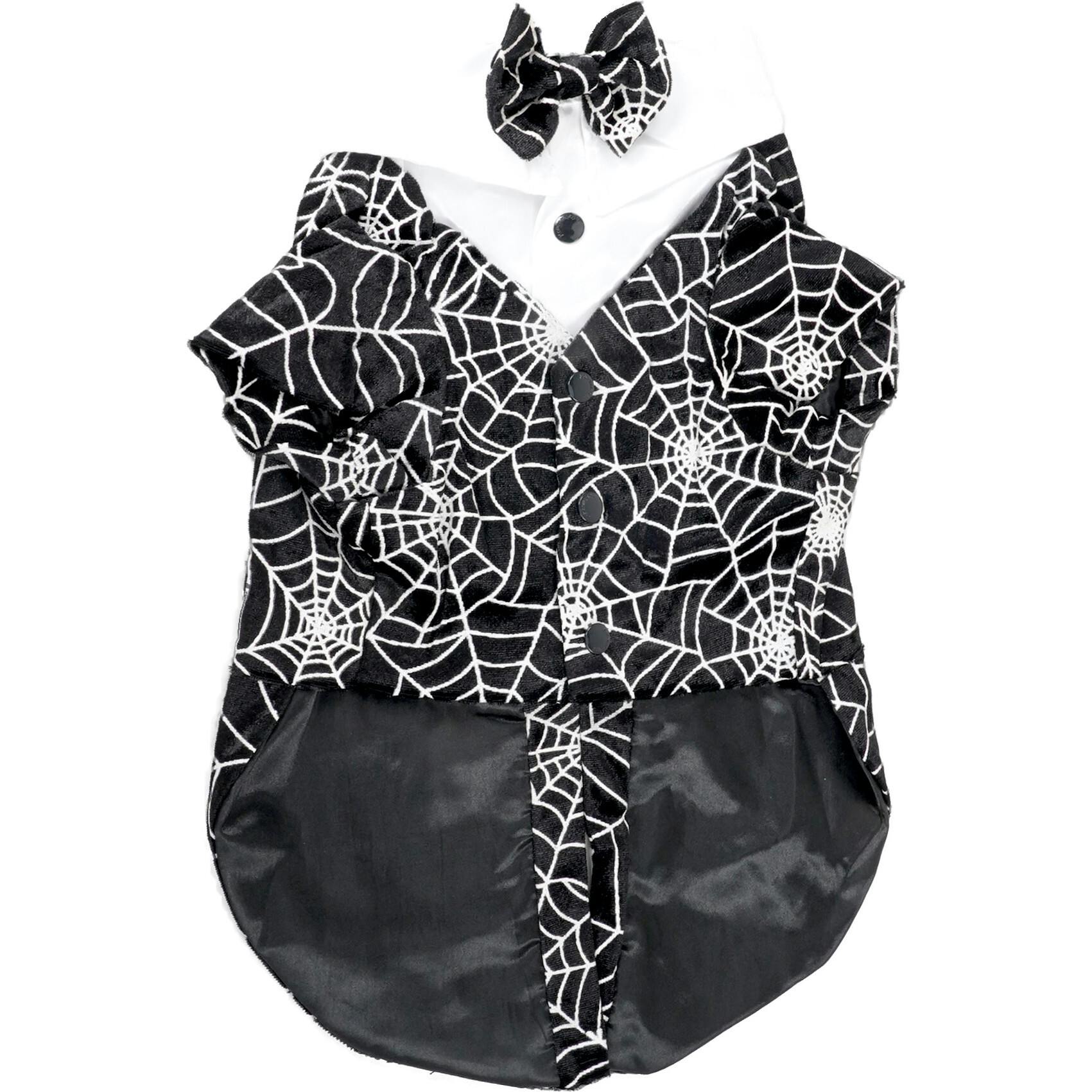 HALLOWEEN GLOWING SPIDER-WEB TAILCOAT, Black