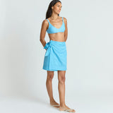 women's le marin blue short pareo