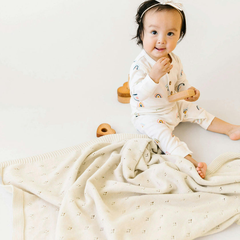 Organic Baby Blanket Pointelle