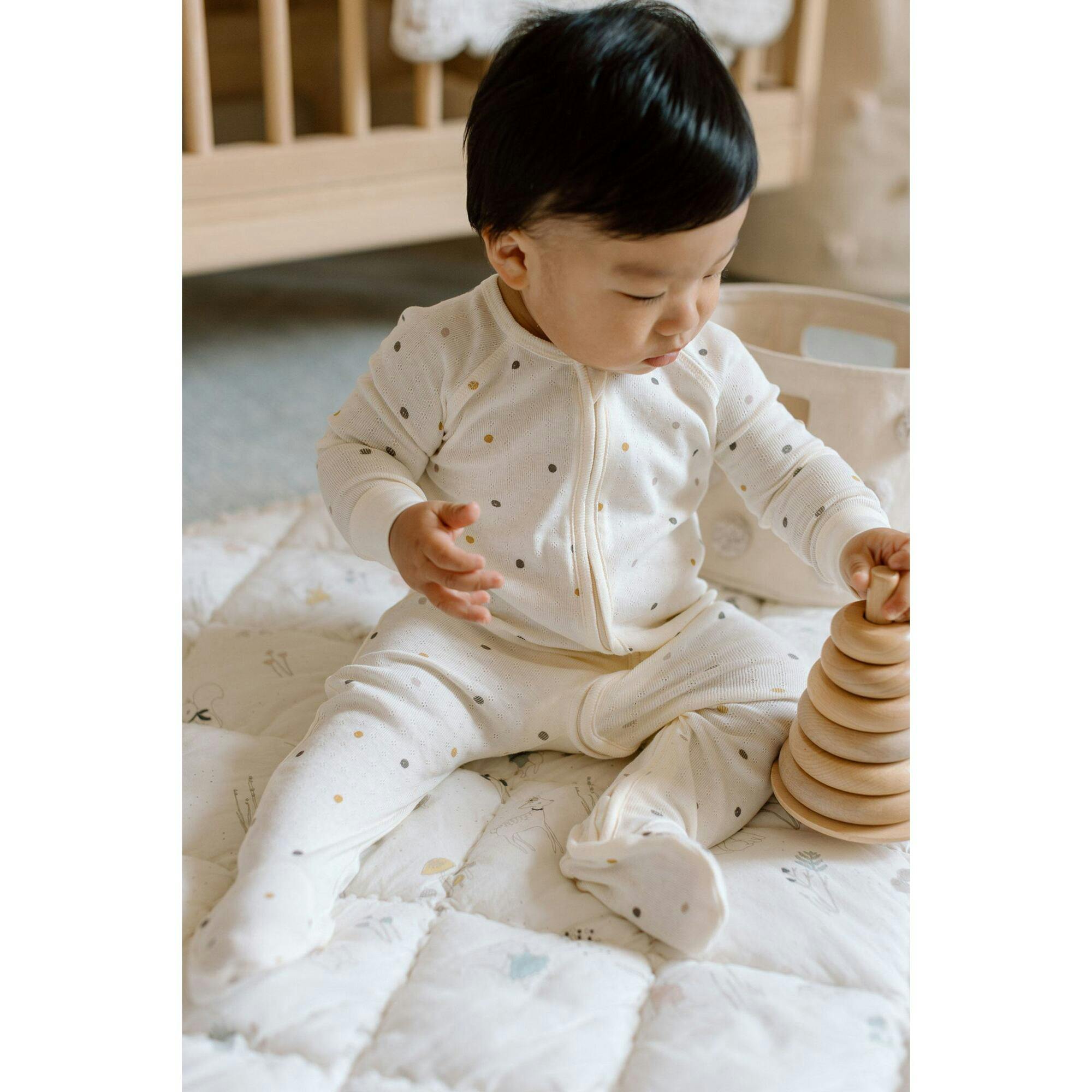 Pointelle Sleeper, Natural