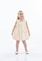 Ivory Sleeveless Bow Dress