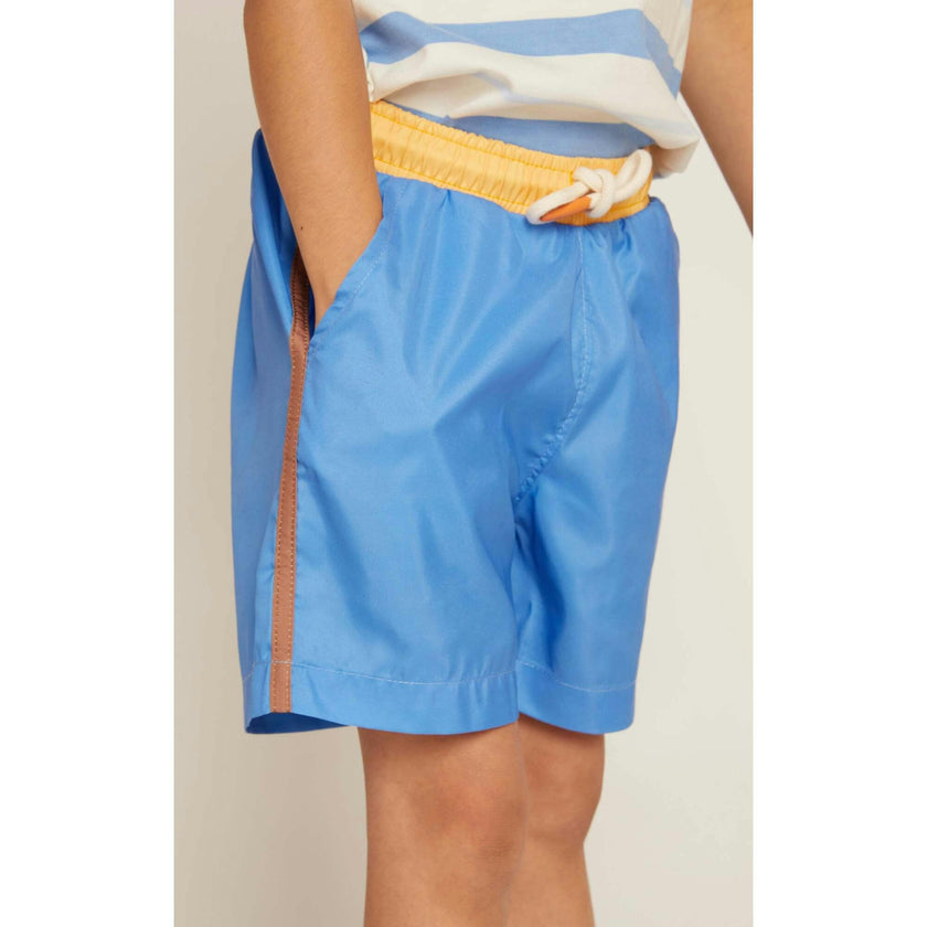 Recycled Blue Colorblock Swim Trunk