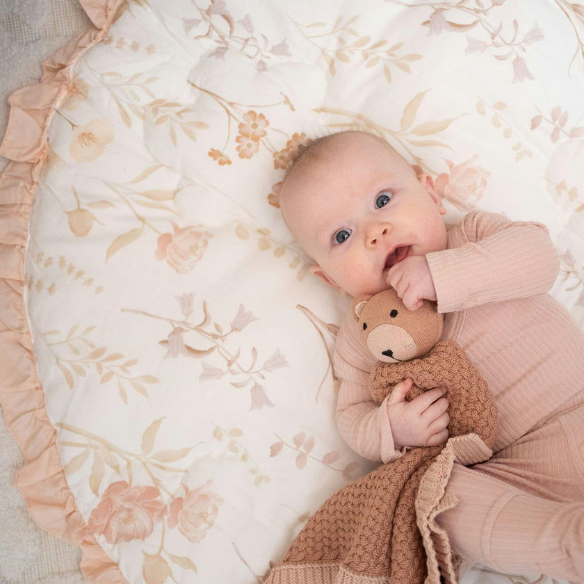 Violet Knitted Lovey Blanket (Rosie the Bear)