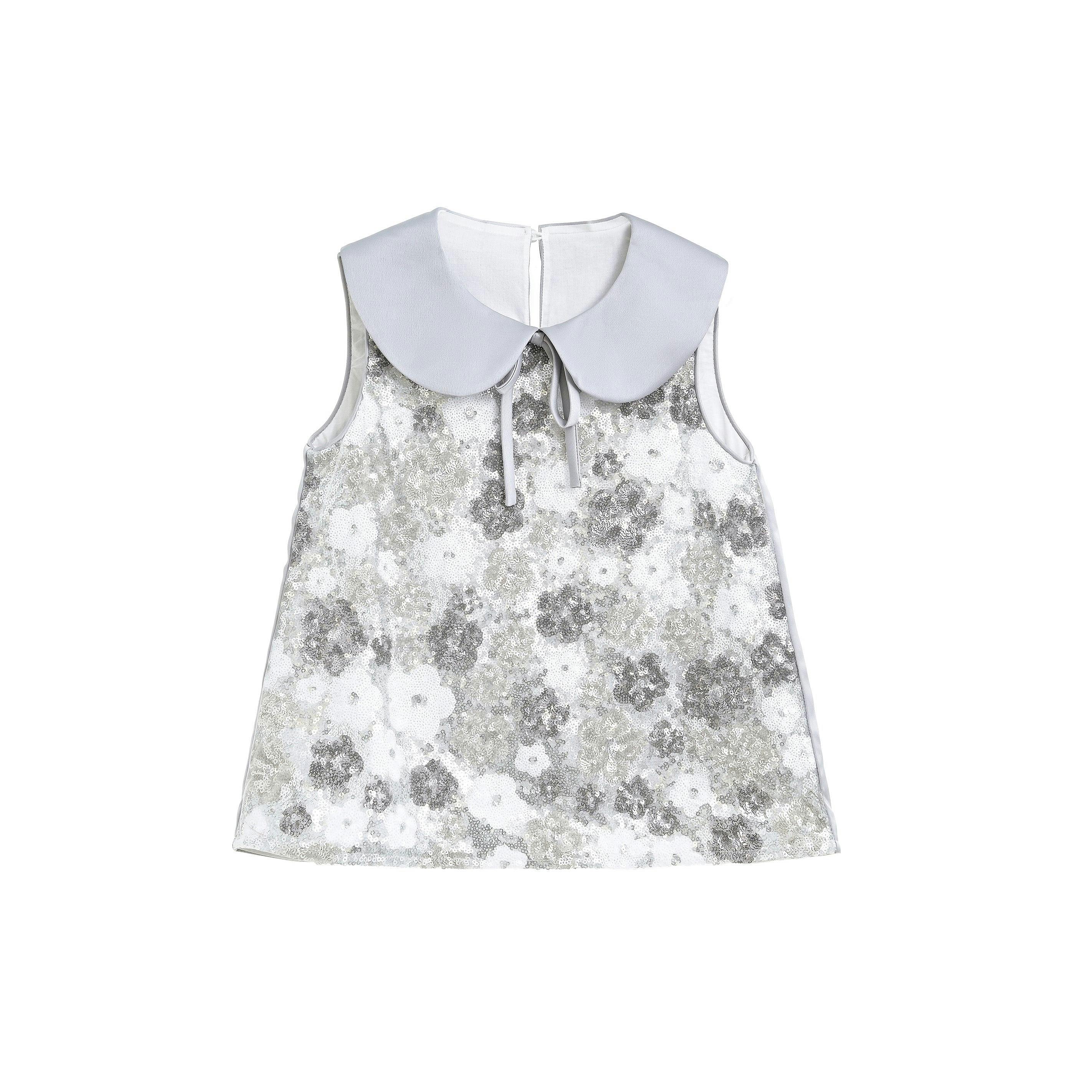 Grey Floral Sleeveless Set