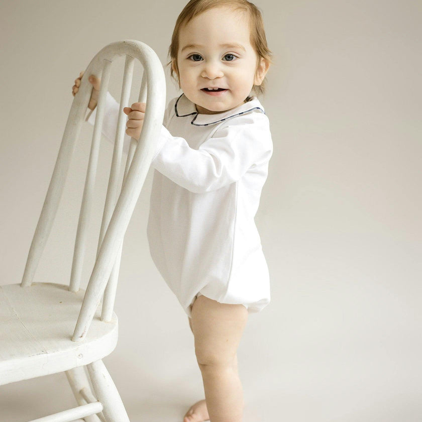 Gingham Piping Bubble Romper