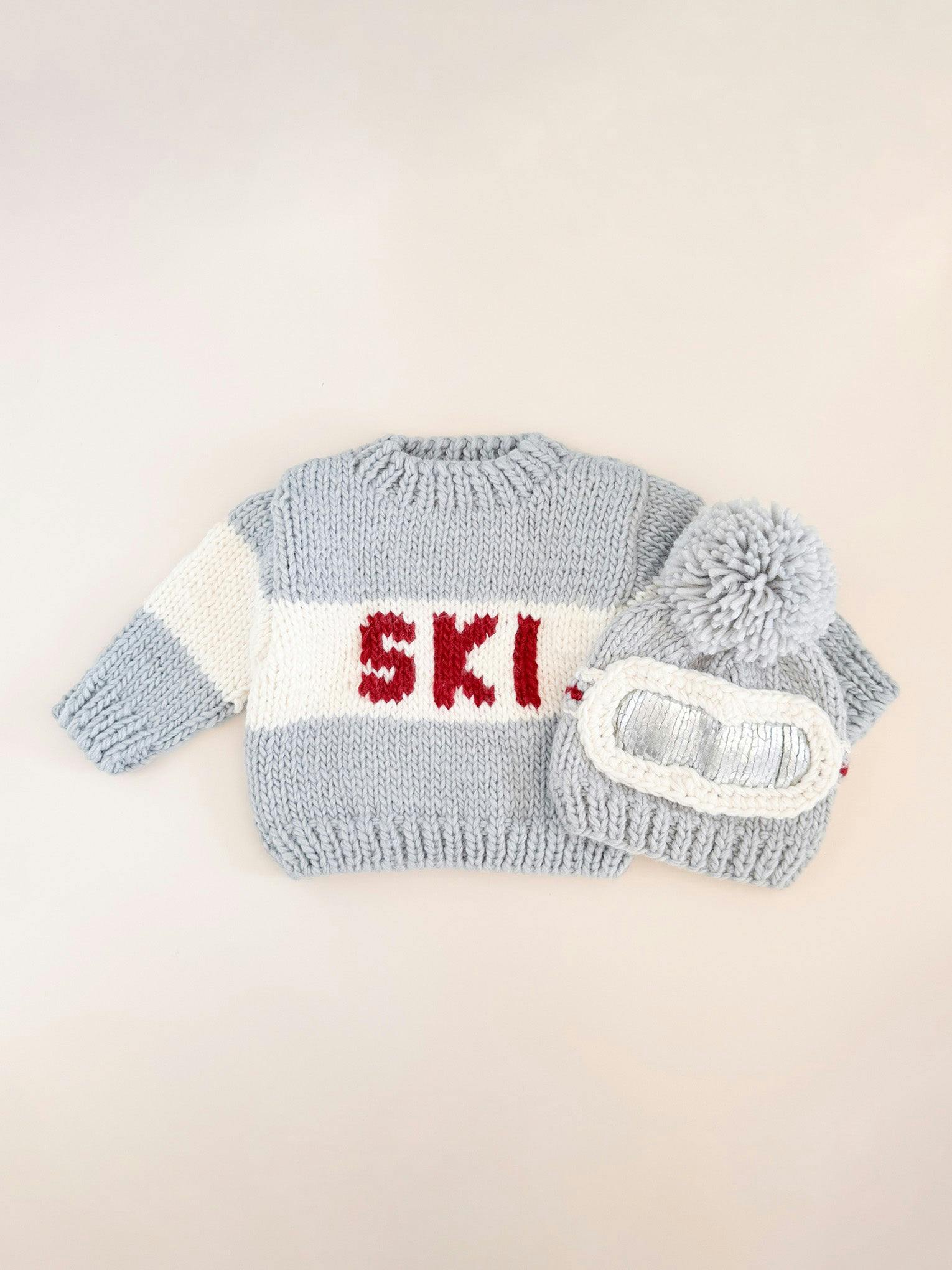 Ski Goggles Hat and Sweater Set - Bowie Grey