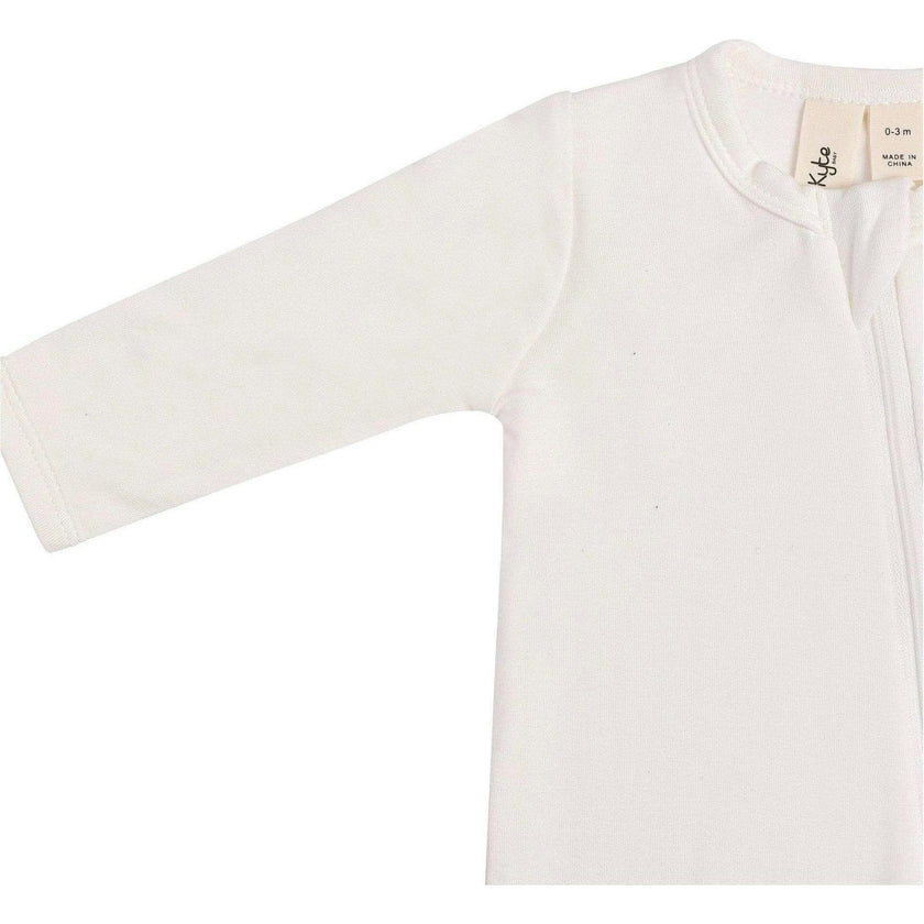 Zippered Footie, White