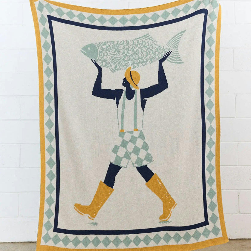 Un Beau Poisson Knit Blanket