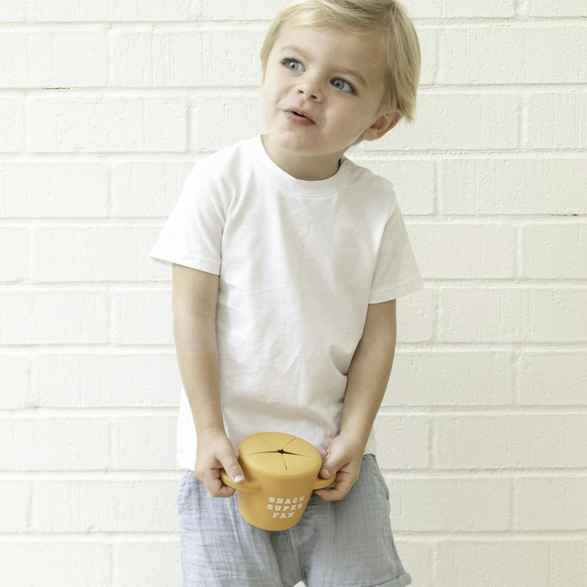 Snack Super Fan Happy Silicon Snacker Cup With Lid
