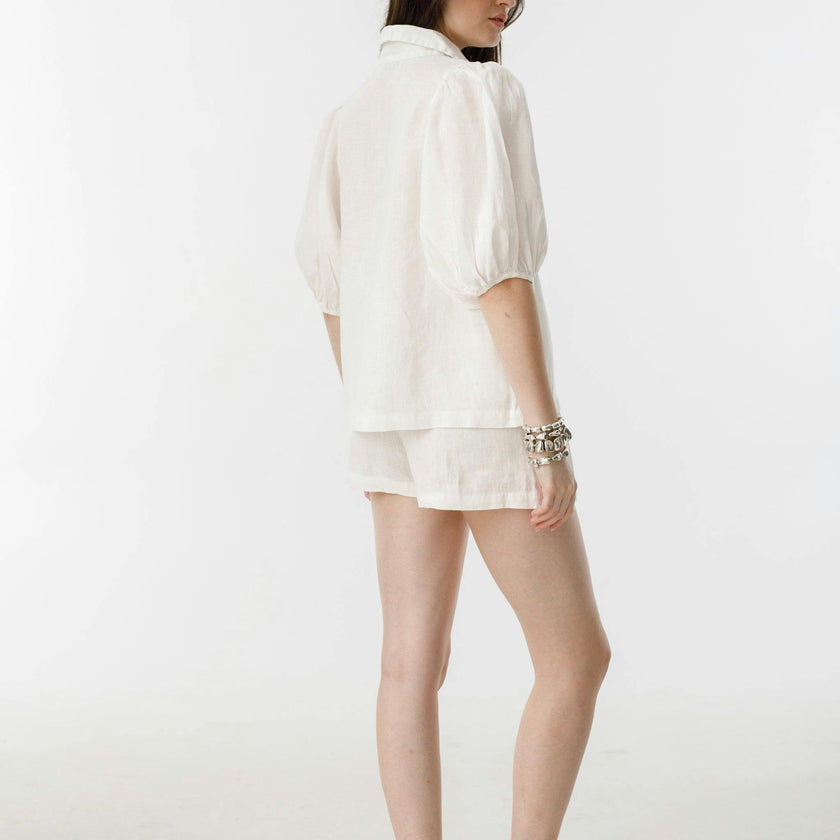 Frida Linen Shorts - Off White