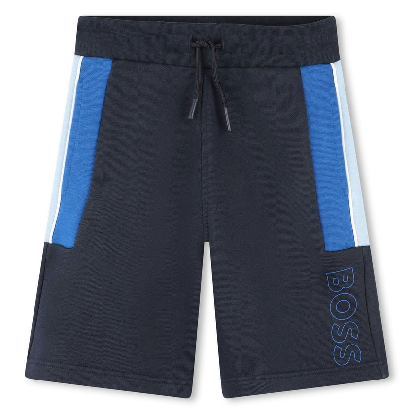 Boys Navy Blue Logo Shorts