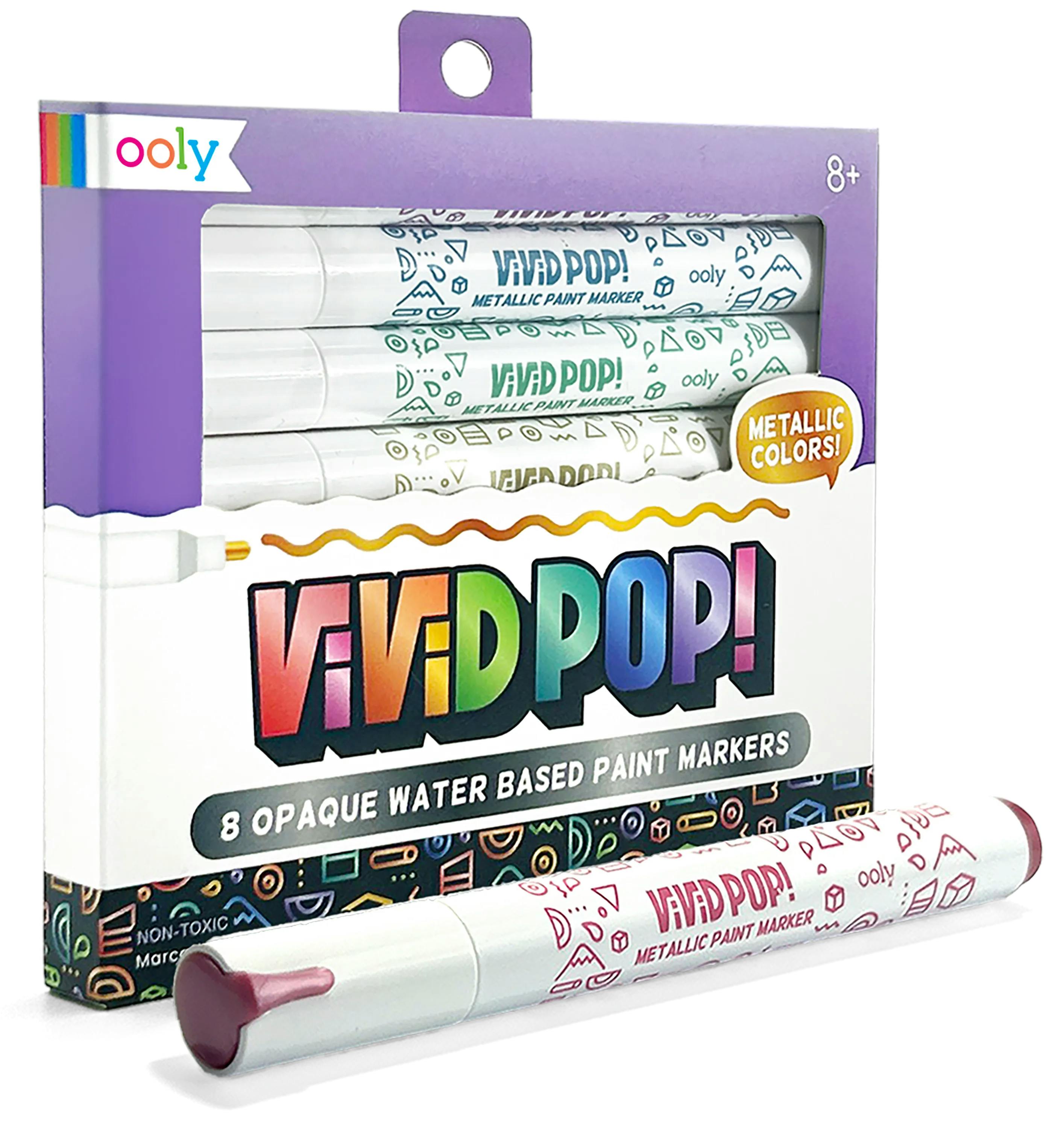 Vivid Pop! Water Based Paint Markers - Metallic - Set of 8