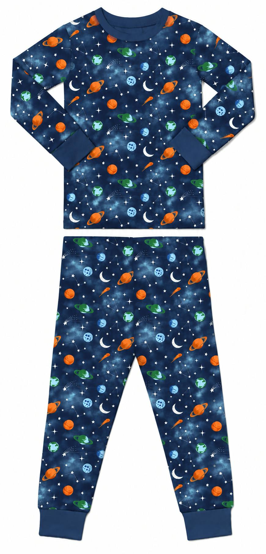 Kids Pajamas - Galaxy on Navy