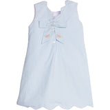 Embroidered Bow Back Dress - Watermelon