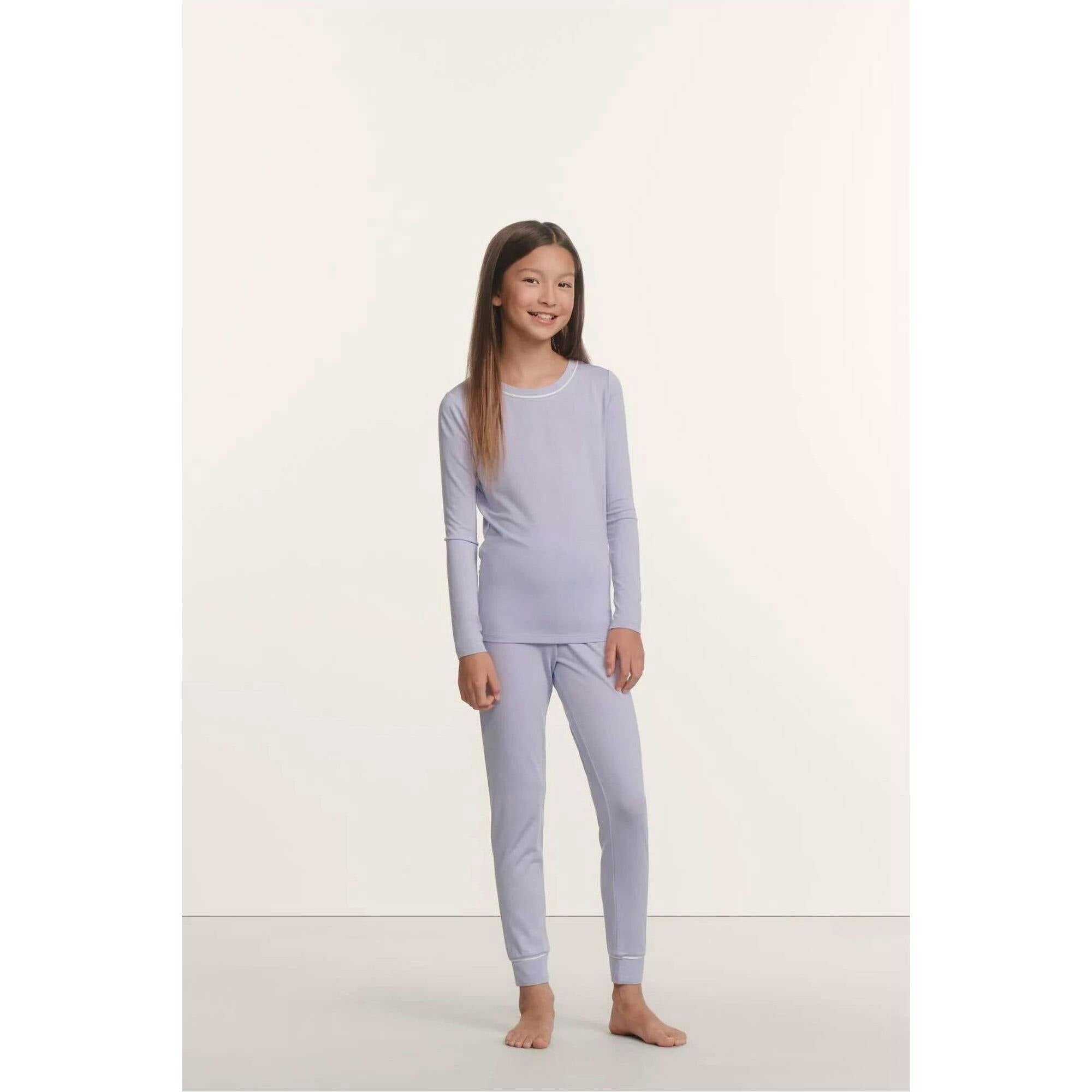 Kids TENCEL™ Modal Unisex Long PJ Set, Purple